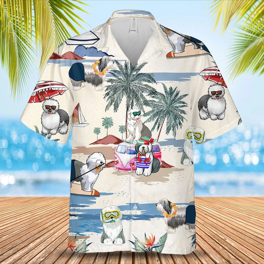 Old English Sheepdog Summer Beach Hawaiian Shirt HO4914