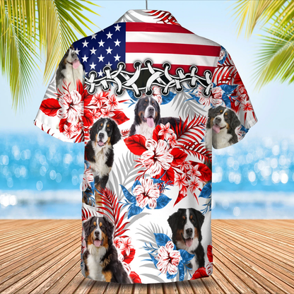 Bernese Mountain Hawaiian Shirt, Summer aloha shirt, Men Hawaiian shirt, Women Hawaiian shirt HO0828