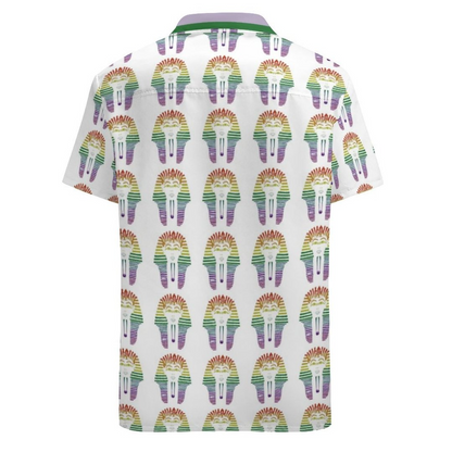 Rainbow Gay Lgbtq Pride Month Egyptian Pharaoh Hawaiian Vintage Shirt Mens Button Down Tropical Hawaii Beach Shirts HO4520