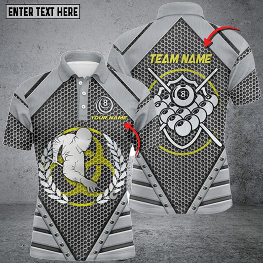 Lasfour Silver Billiard Ball Personalized Name 3D Shirt BIA0594