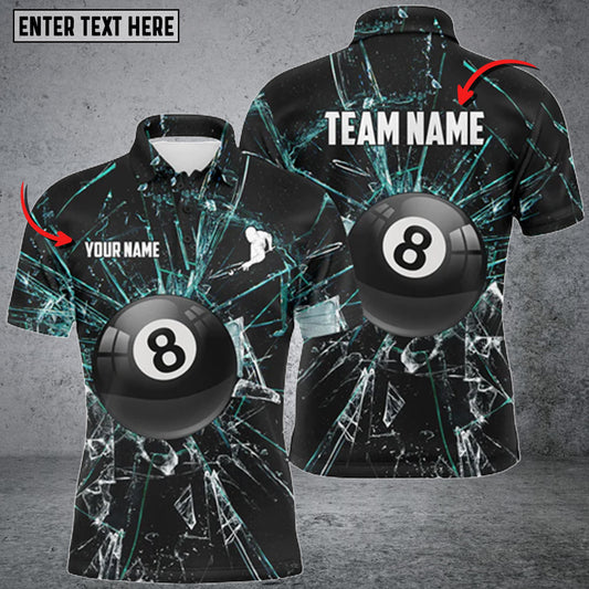 Lasfour Broken Glass 8 Ball Billiards Personalized Name 3D Shirt BIA0591