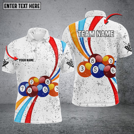 Lasfour Billiard Balls White Grunge Personalized Name 3D Shirt BIA0590