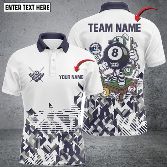 Lasfour Abstract Triangle 8 Ball Billiard Personalized Name 3D Shirt BIA0580