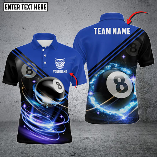 Lasfour 8 Ball Billiard Blue Personalized Name 3D Shirt BIA0579