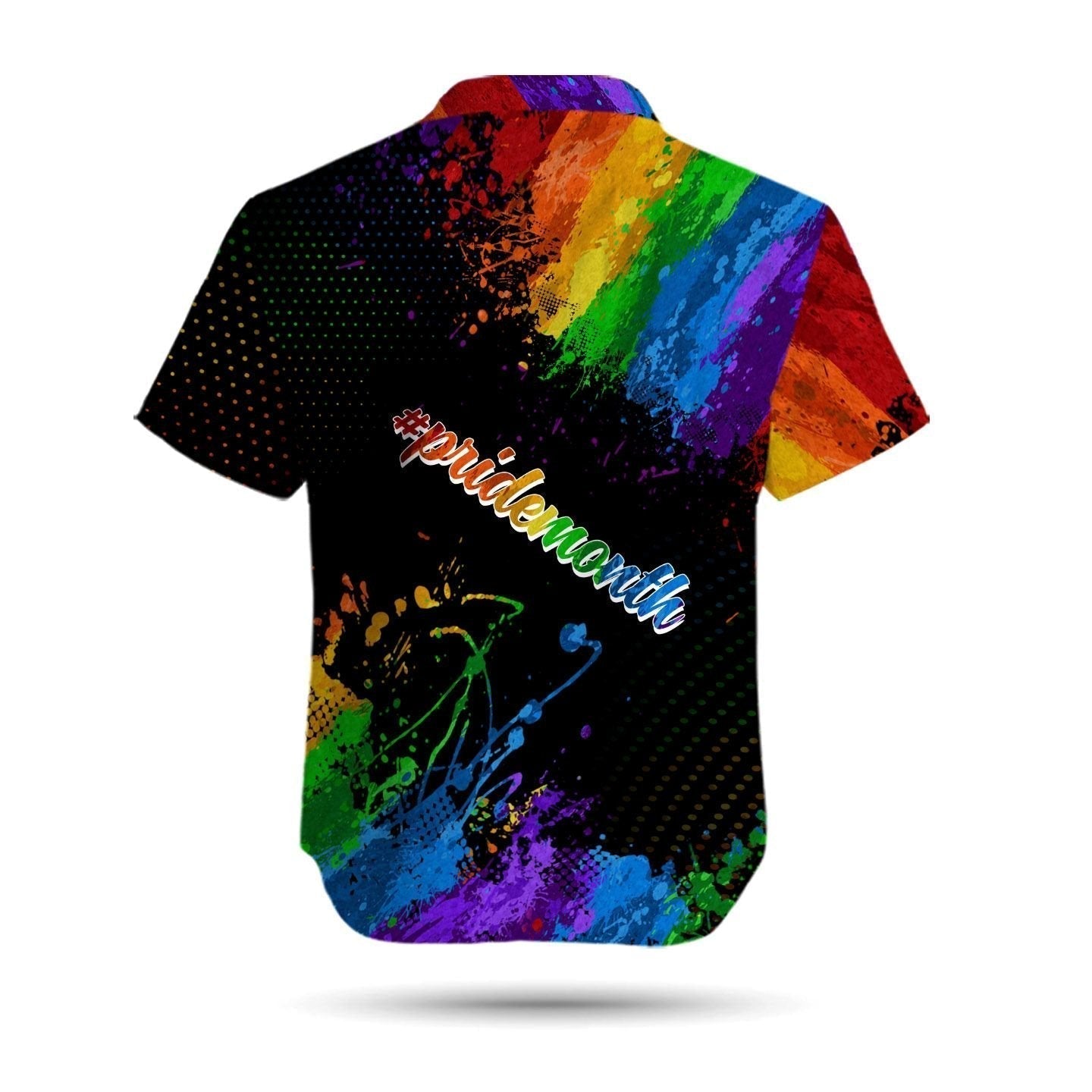 LGBT Hawaiian Shirt Love Is Love Pride Month Rainbow Watercolor Black Hawaii Aloha Shirt HO2917