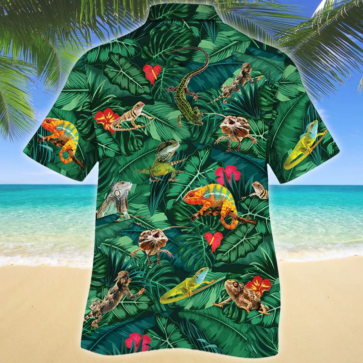 Lizard Lovers Gift Hawaiian Shirt, Animal Hawaiian Shirt Men, women, Short Sleeve Hawaiian Aloha Shirt HO2585