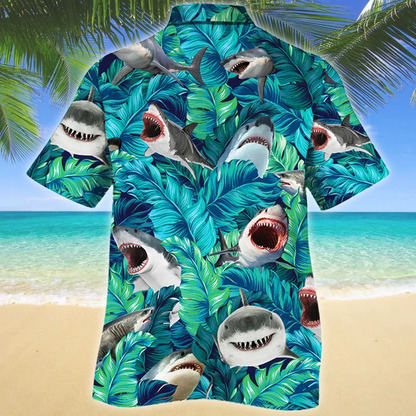 Shark Lovers Gift Hawaiian Shirt, Shark aloha shirt, Summer Short Sleeve Hawaiian Aloha Shirt for men, Women HO2636