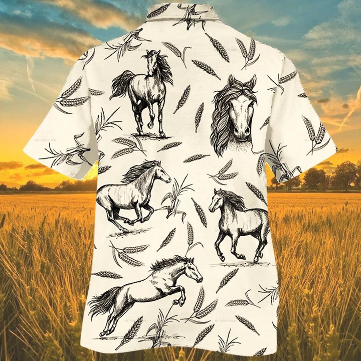 Horse Farm Lovers Hawaiian Shirt, Animal Farm Horse Men Hawaiian Shirts HO2497