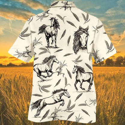 Horse Farm Lovers Hawaiian Shirt, Animal Farm Horse Men Hawaiian Shirts HO2497