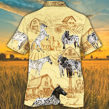 Appaloosa Horse Lovers Farm Hawaiian Shirt, Farm Horse Short Sleeve Hawaiian Aloha Shirt for Men, Women HO2507