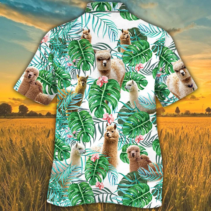 Alpaca Lovers Tropical Plant Hawaiian Shirt, Alpaca Hawaiian shirt, Hawaiian shirts for men, women HO2565