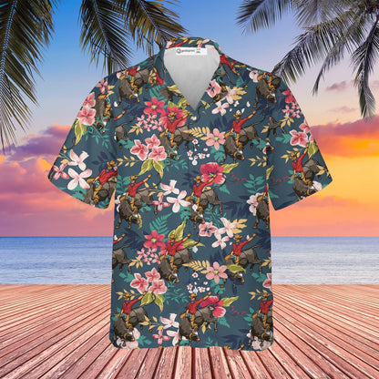 Bull Riding Hawaiian Shirt, Bull Rider Shirts for Men, Short Sleeves Button Down Summer Beach Dress Shirts HO2940
