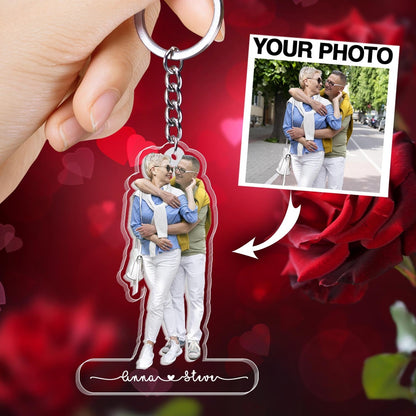 Personalized Couple Keychain, Custom Photo Keychain Gift for him and Her Acrylic Keychain KO0155