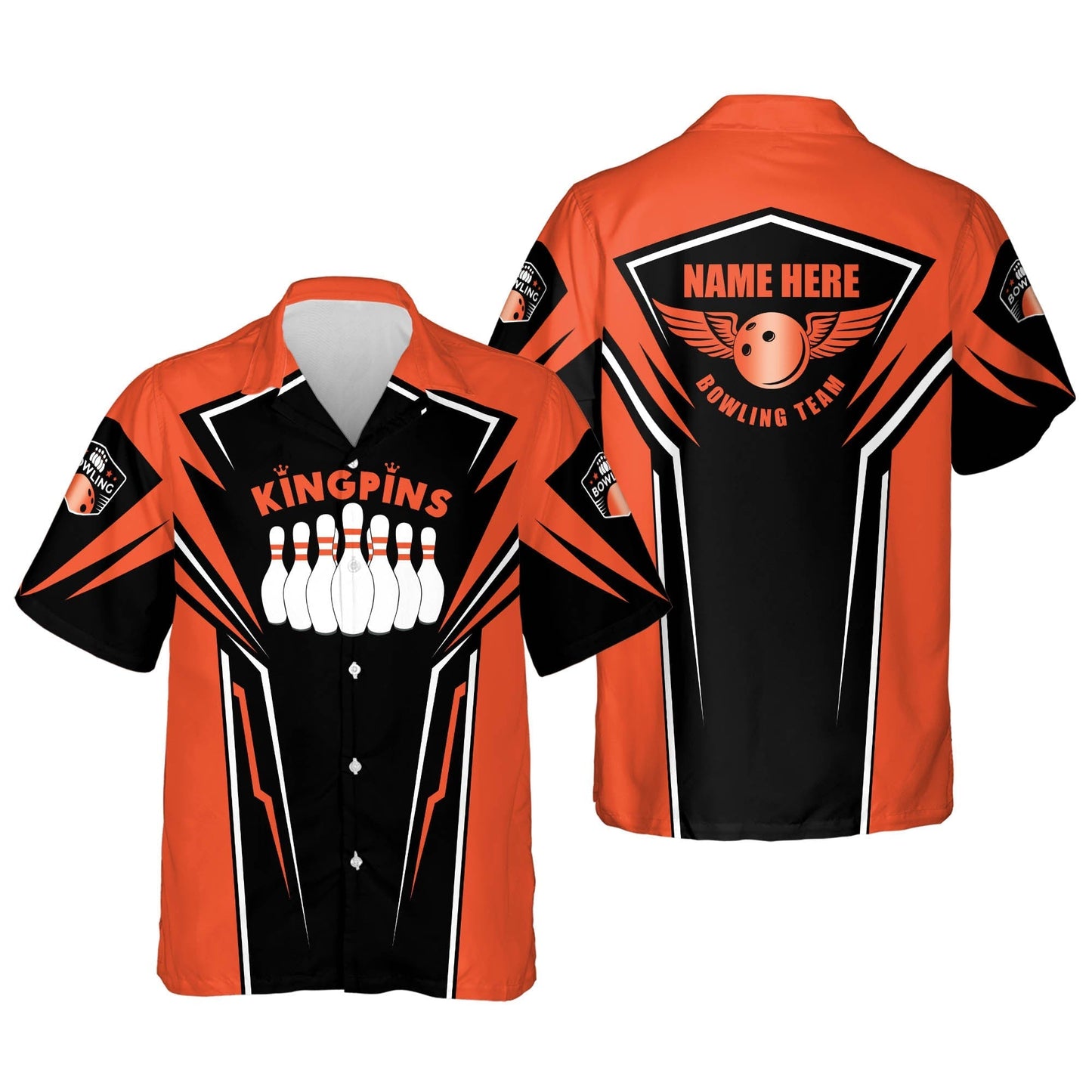 Button-Down King Pin Bowling Short Sleeve Hawaiian shirt for men and women, Summer gift for Bowling team shirt HO2720