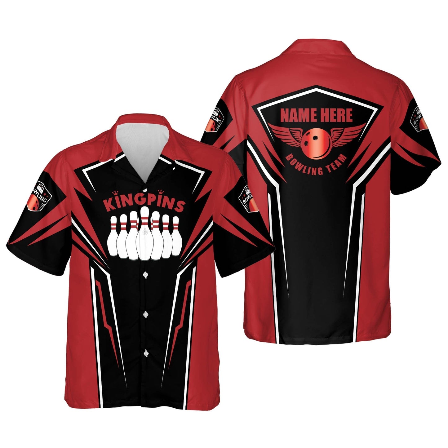 Button-Down King Pin Bowling Short Sleeve Hawaiian shirt for men and women, Summer gift for Bowling team shirt HO2720