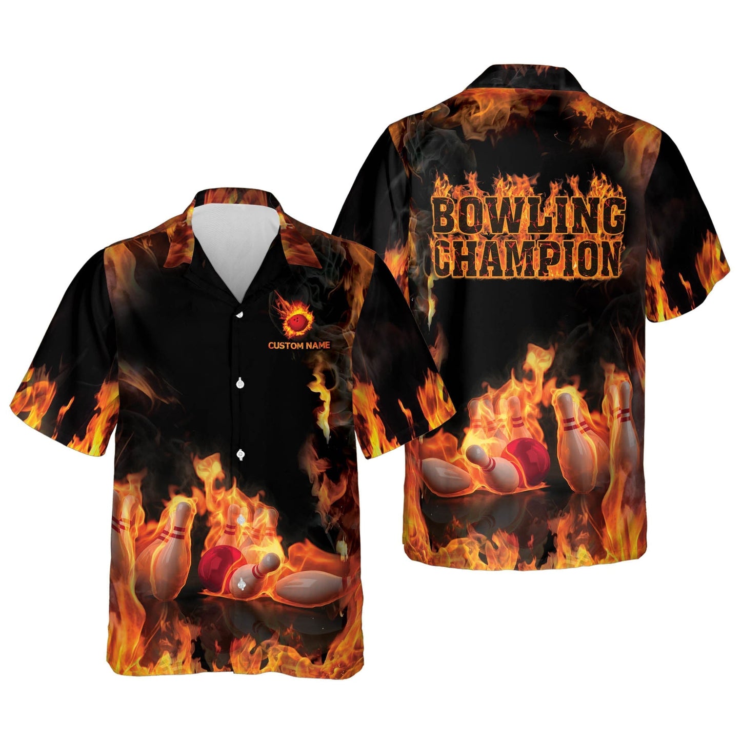 Custom Bowling Champion Hawaiian Bowling Shirts For Men, Bowling Team Shirt, Bowling Gift HO2746
