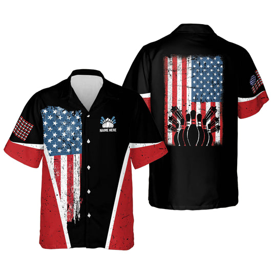 USA Bowling Flag Hawaiian Shirt HB0012