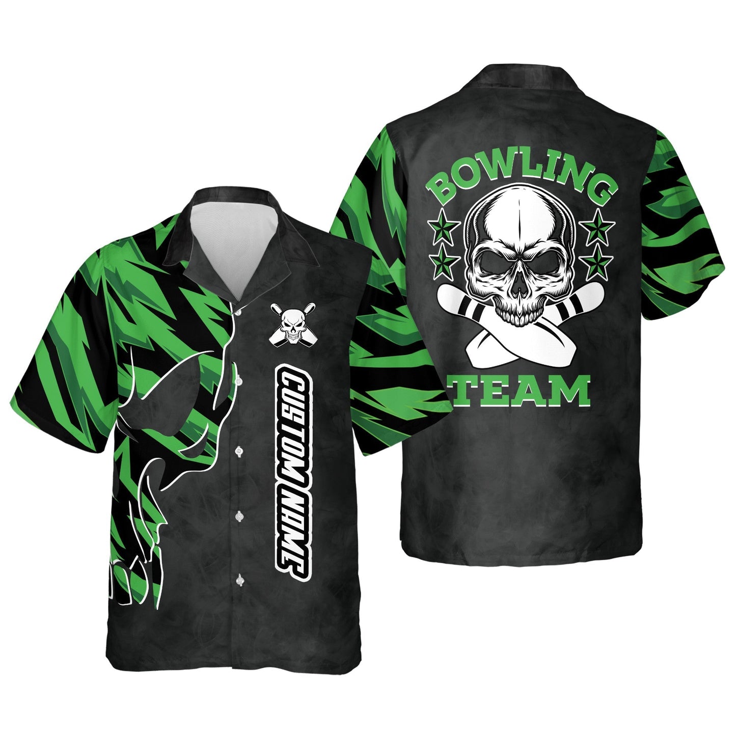 Custom Skull Hawaiian Bowling Team Shirts For Men, bowling Hawaiian shirt for men and women, Summer gift for Bowling team shirt HO2723