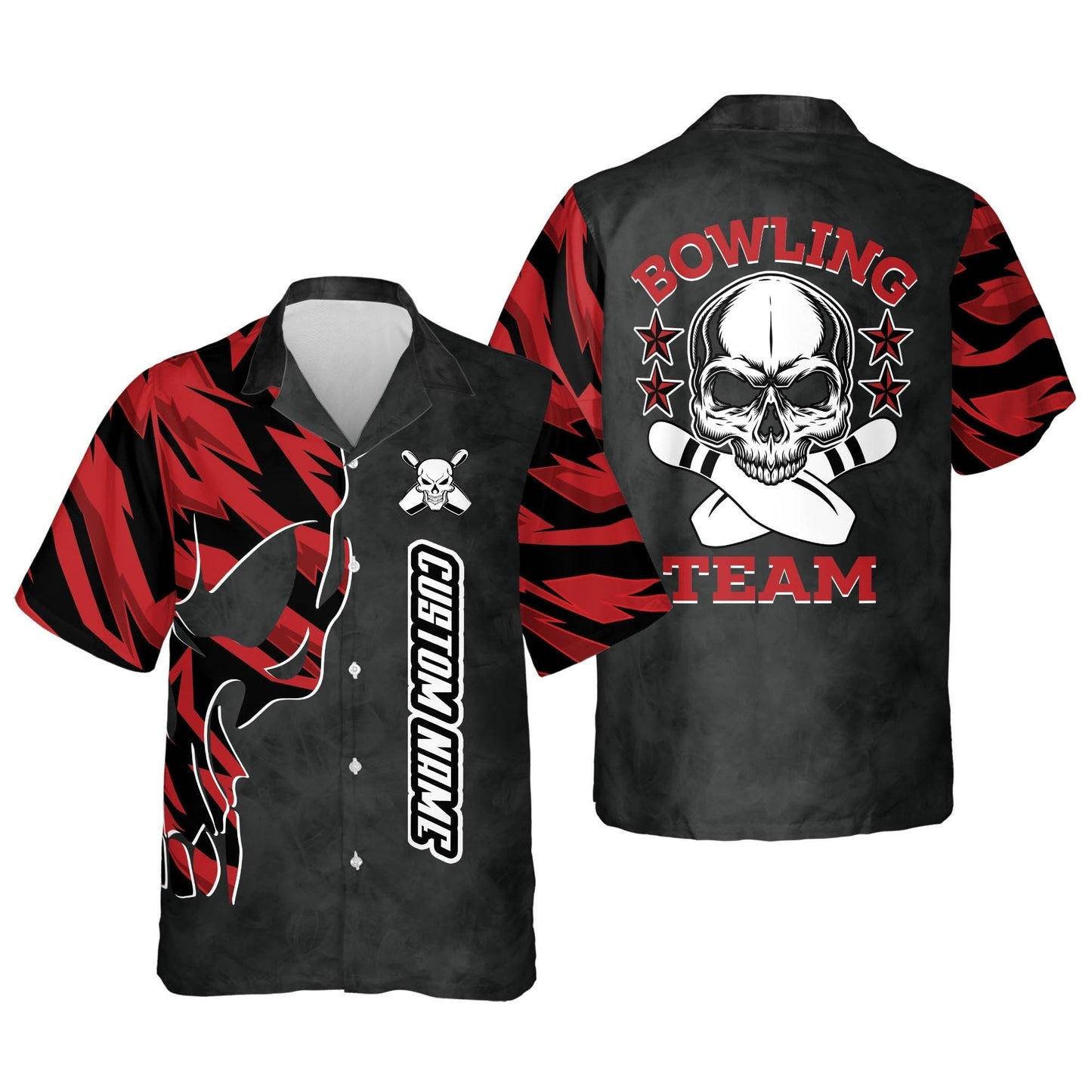Custom Skull Hawaiian Bowling Team Shirts For Men, bowling Hawaiian shirt for men and women, Summer gift for Bowling team shirt HO2723