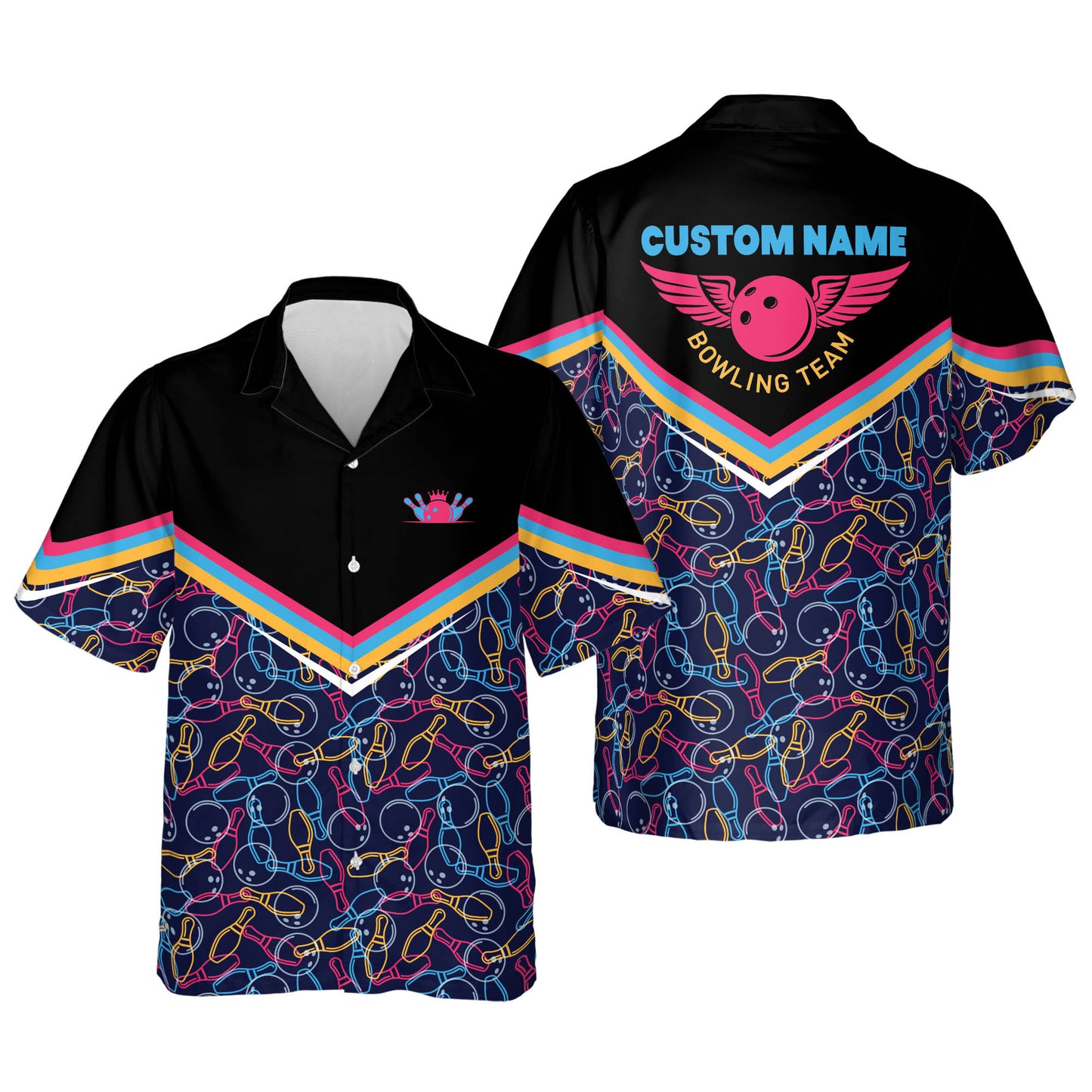 Button-Down Pattern Hawaiian Shirt HB0039