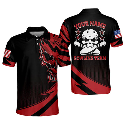 Skull American Flag Bowling Shirts BM0059