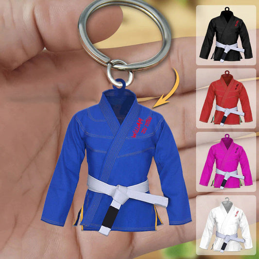 Jiu-Jitsu Uniform Personalized Acrylic Keychain for Jiu-Jitsu Practitioner KO0360