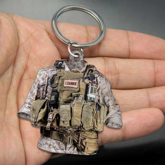 Custom All Marine Equipment Keychain, Custom Name keychain for Veterans day KO0186