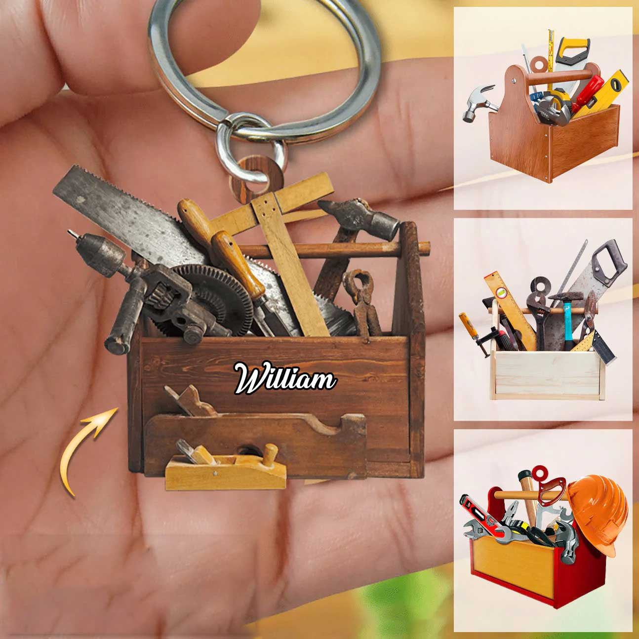 New Release Personalized Carpenter Tool Box With Name Acrylic Keychain ...