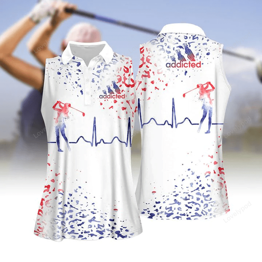 Addicted watercolor leopard heart beat american women golf apparels GY0258