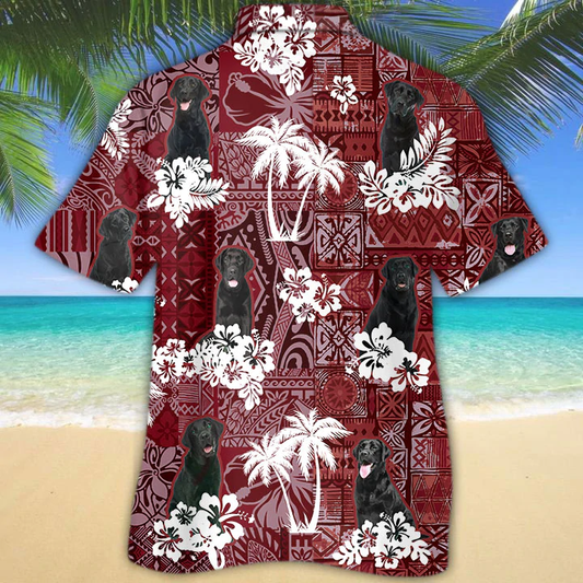Labrador Red Hawaiian Shirt, Gift for Dog Lover Shirts, Labrador Beach Shirt, Men's Hawaiian shirt HO1244