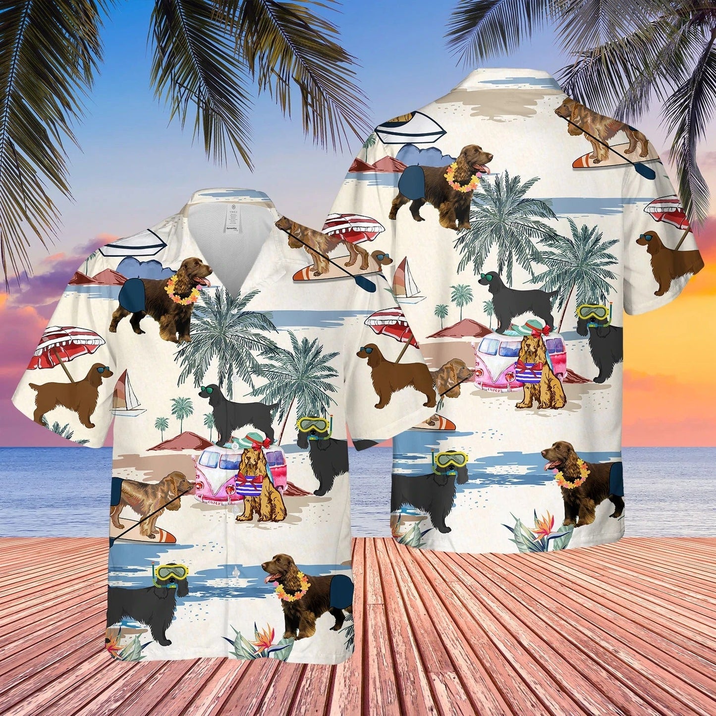 Field Spaniel Summer Beach Hawaiian Shirt, 3D All Over Print Dog In Hawaii Aloha Shirt HO4912