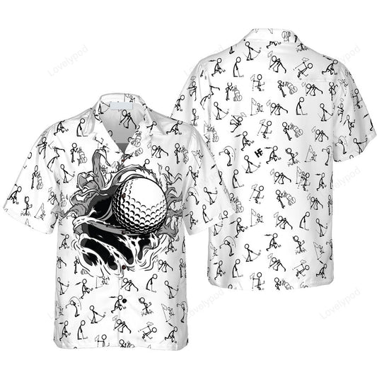Golf hole breakthrough hawaiian shirt for men GY0130