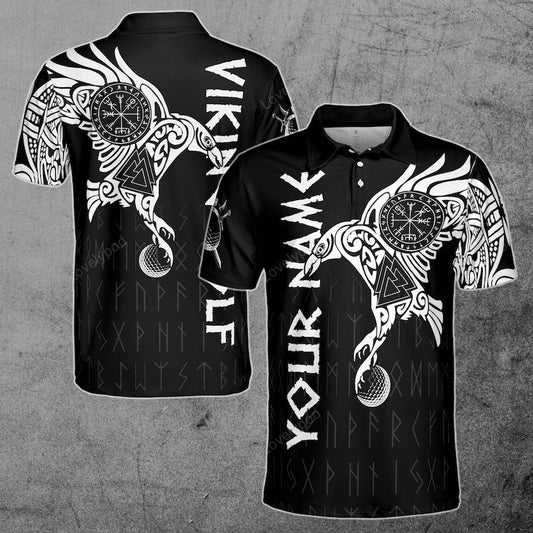 The raven tattoo art viking golf custom men's polo shirt s-5xl GY0142