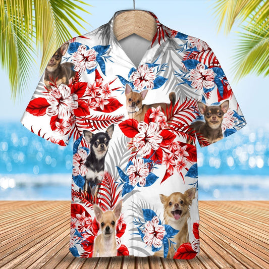 Chihuahua Hawaiian Shirt, Dog Usa Flower In Hawaii Aloha Shirts For Men And Woman HO4935