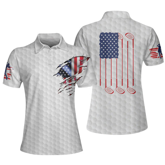 US Flag Freedom With Golf Women Polo Shirt For Golf Lover GW0006
