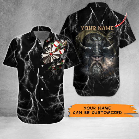 Customized Name Darts Hawaiian Shirt, Personalized Name Darts And Viking Hawaiian Shirts - Gift For Darts Lovers HO3459