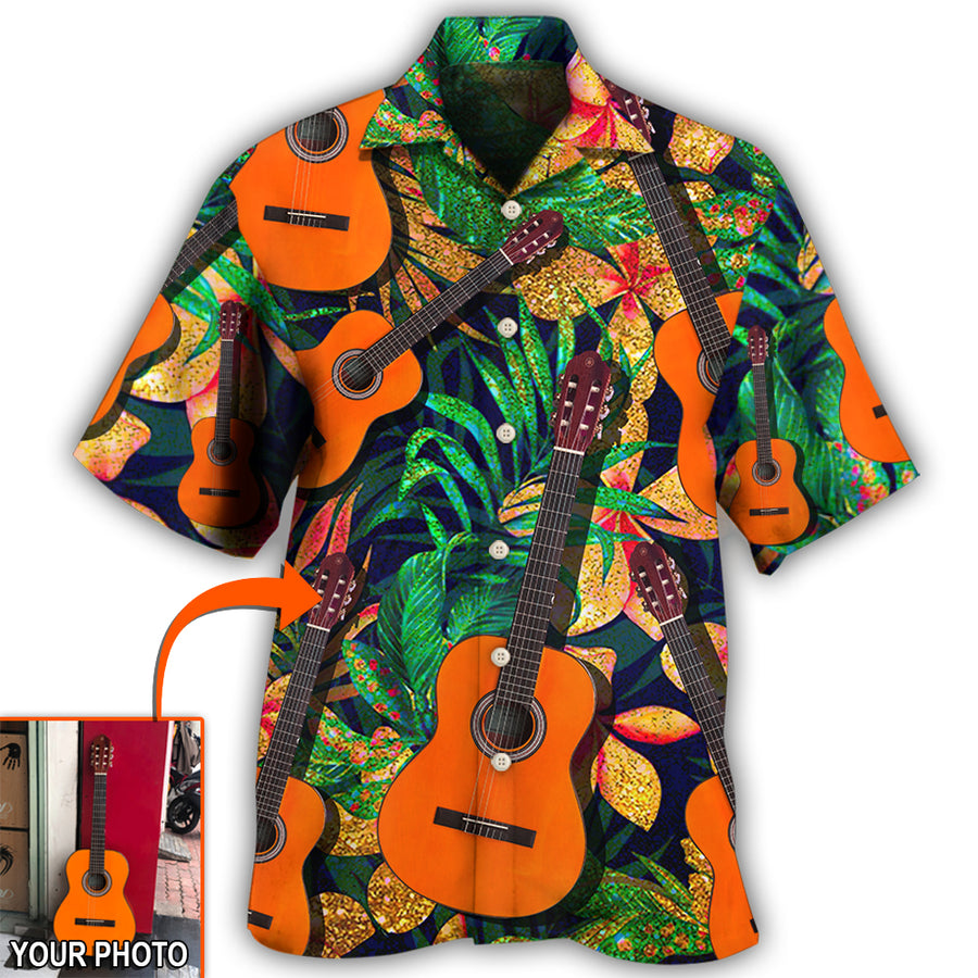 Guitar Various Style Tropical Custom Photo Hawaiian Shirt, Personalized Your Guitar Photo HO4246