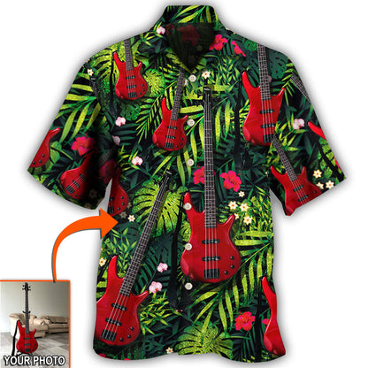 Guitar Various Style Tropical Custom Photo Hawaiian Shirt, Personalized Your Guitar Photo HO4246