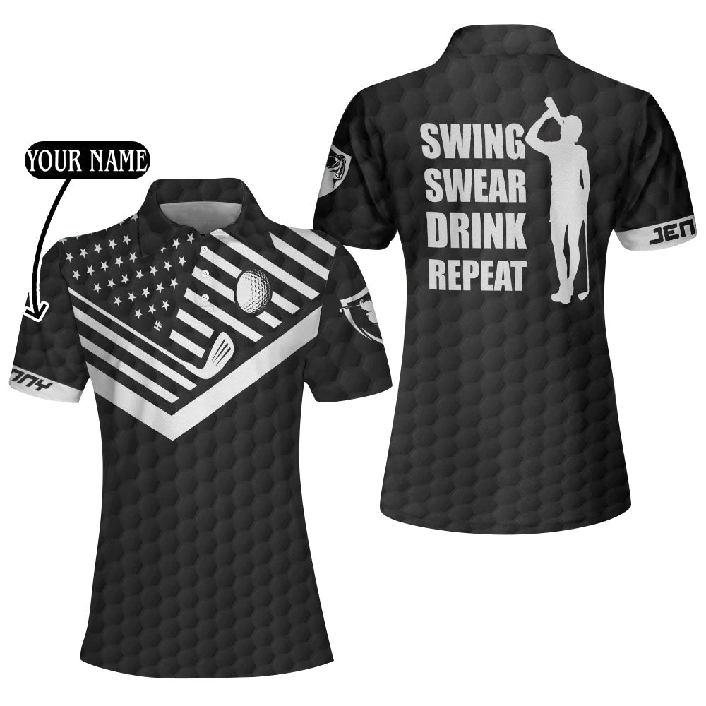 Swing Swear Drink Repeat Golf Polo Shirt GW0008