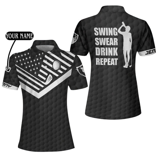 Swing Swear Drink Repeat Golf Polo Shirt GW0008