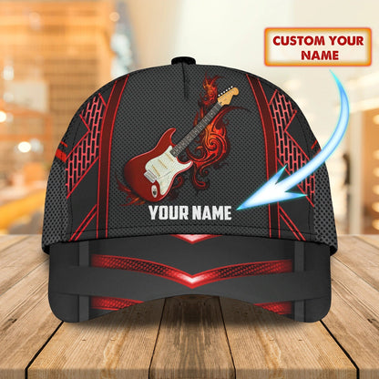 Custom Name Baseball Guitar Cap For Men And Woman, Musican 3D Cap, Guitarist Cap Hat For Summer CO0437