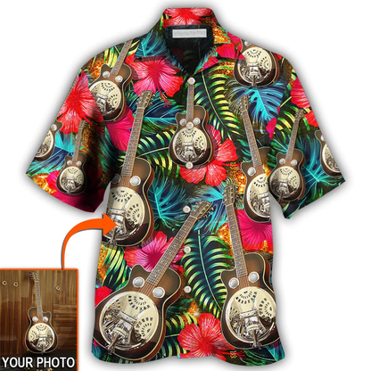 Guitar Various Style Tropical Custom Photo Hawaiian Shirt, Personalized Your Guitar Photo HO4246