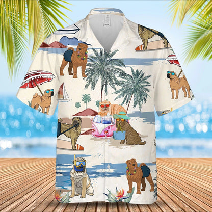Shar Pei Summer Beach Hawaiian Shirt, Cool Aloha Hawaii Shirt For Travel Summer HO4916