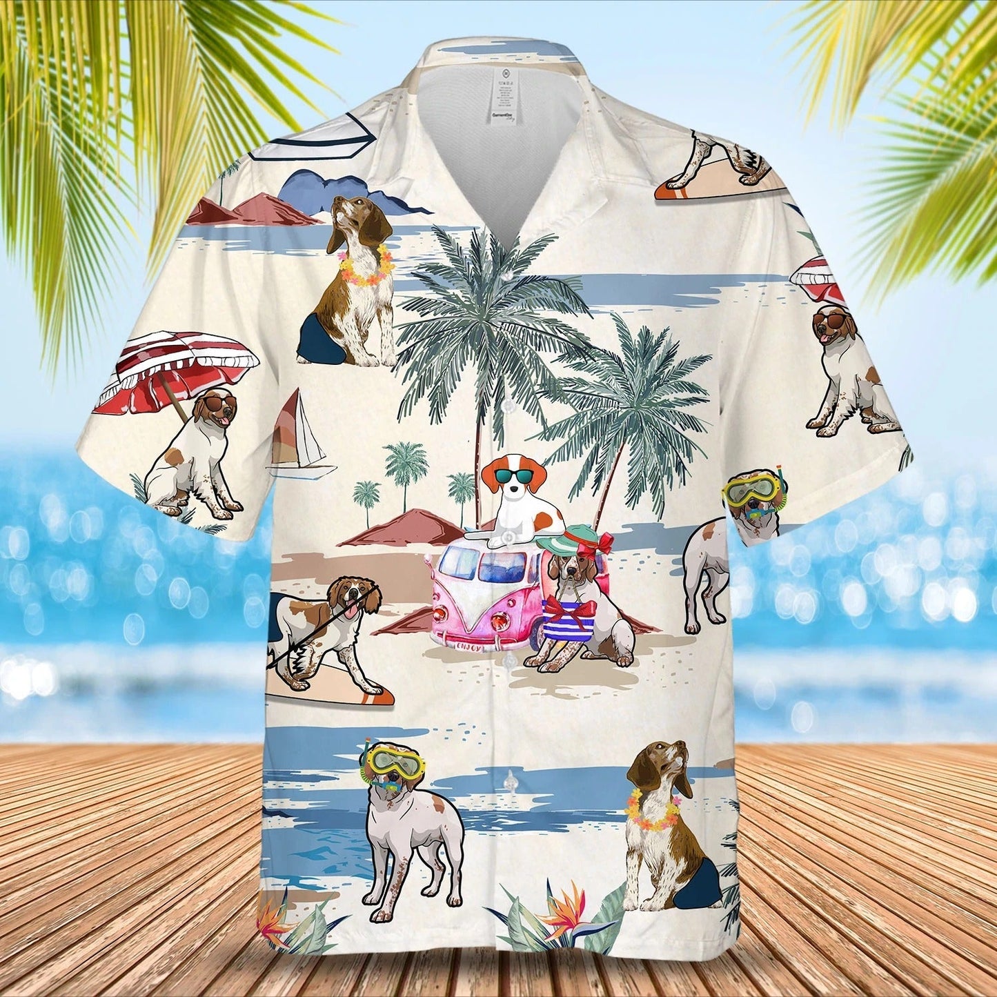 Bulldog, Boston Terrier Summer Beach Hawaiian Shirt, Dog Breed 3D Print On Hawaiian Aloha Shirt For Men And Woman HO4900
