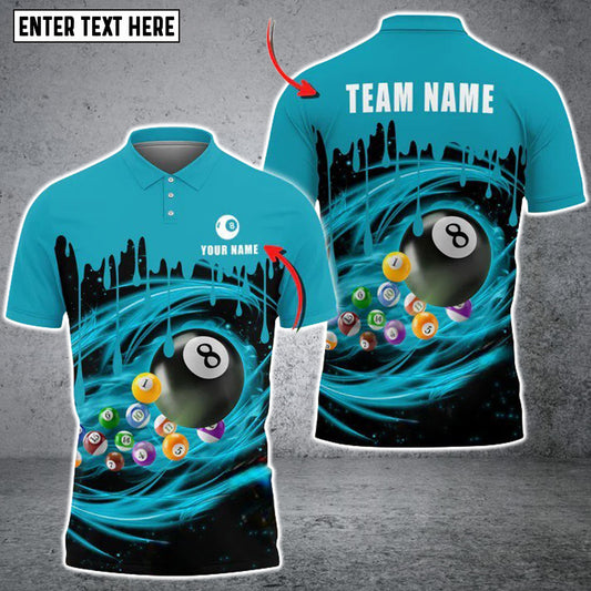 Lasfour Billiards 8 Ball Paint Drop Personalized Name 3D Shirt BIA0570