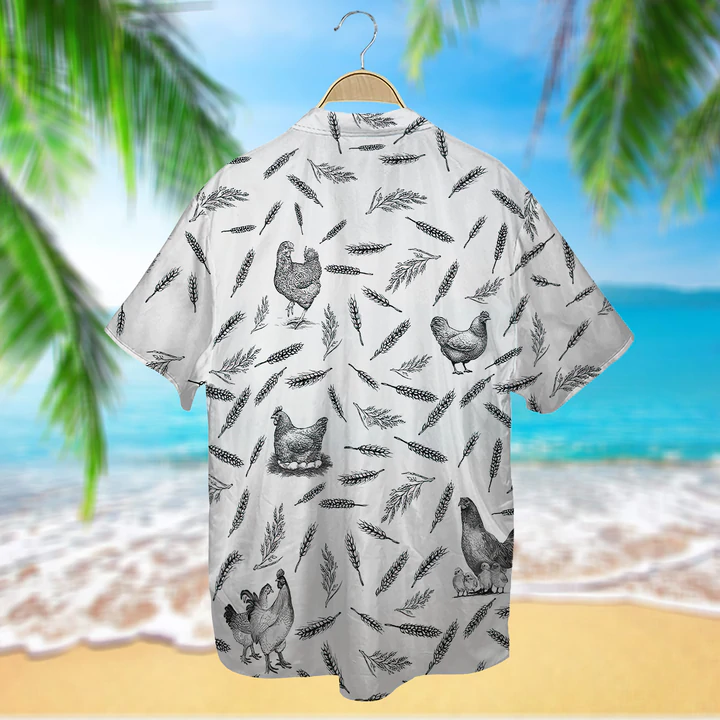 Chicken Pattern - Hawaiian Shirt, Animal Farm Chicken Shirts For Men, women HO2487