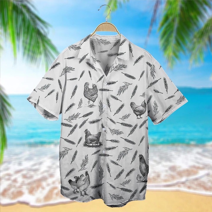 Chicken Pattern - Hawaiian Shirt, Animal Farm Chicken Shirts For Men, women HO2487
