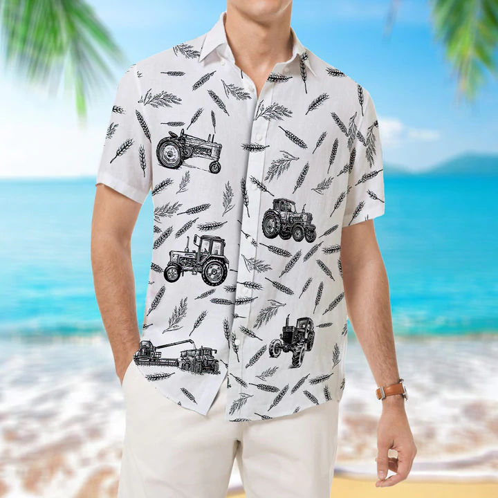 Tractor Pattern - Hawaiian Shirt, Animal Farm Hawaiian Shirts For Men, women HO2488