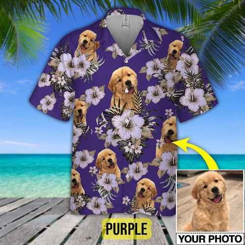 Funny Dog Custom Photo Hawaiian Shirt, Dog Hawaiian Shirt, Summer Shirt for Dog Lover HO4335