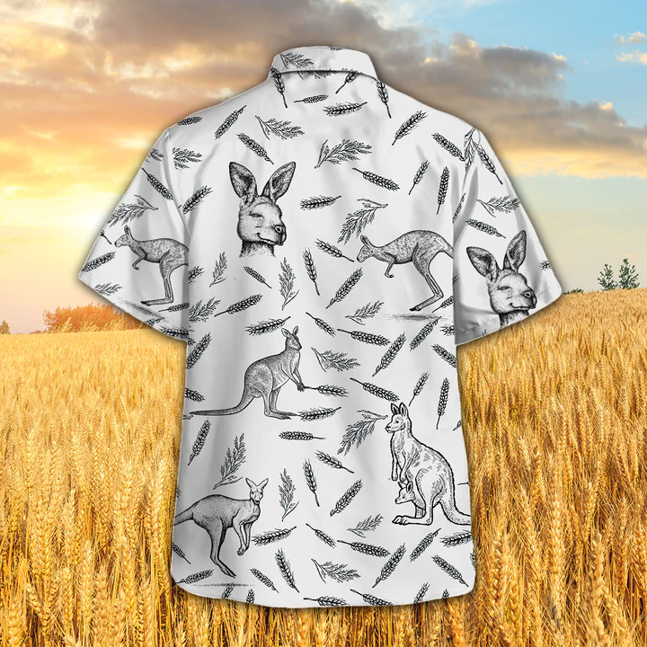 Kangaroo Pattern - Hawaiian Shirt, Kangaroo Aloha Shirts, Gift for Kangaroo lovers HO2337